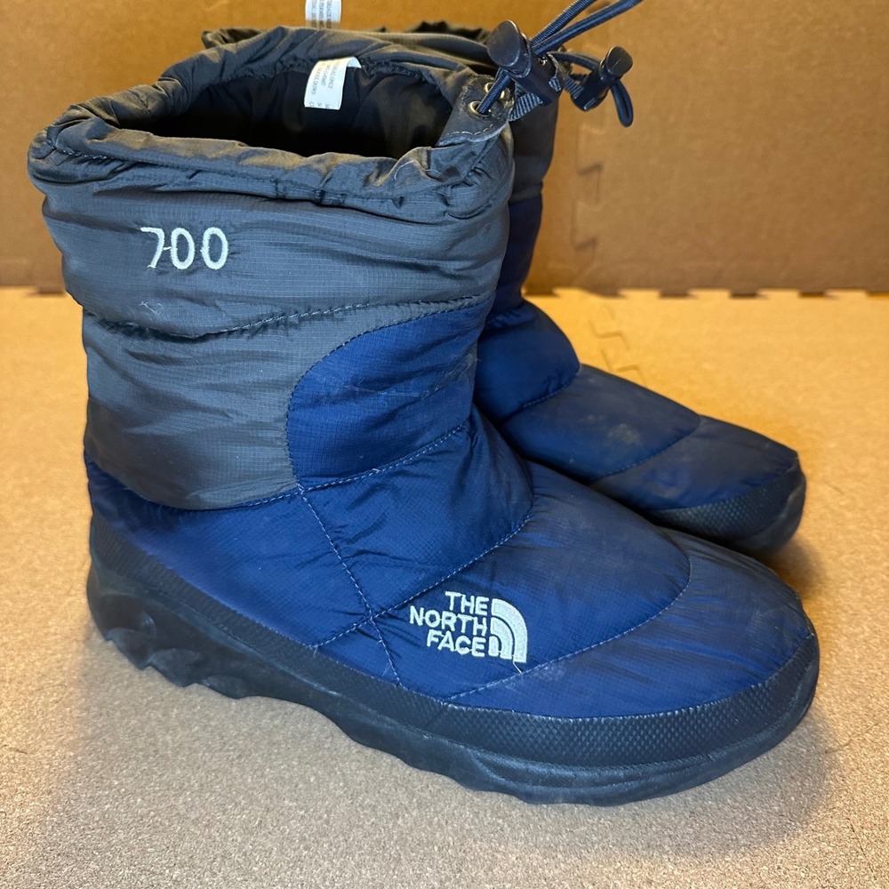 The North Face Nuptse Bootie Men 10 Navy Blue 700 Down Winter Snow Boot 9L3 TB1Y